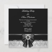 Diamonds Afbeelding Birthday Party Black White Kaart (Achterkant)