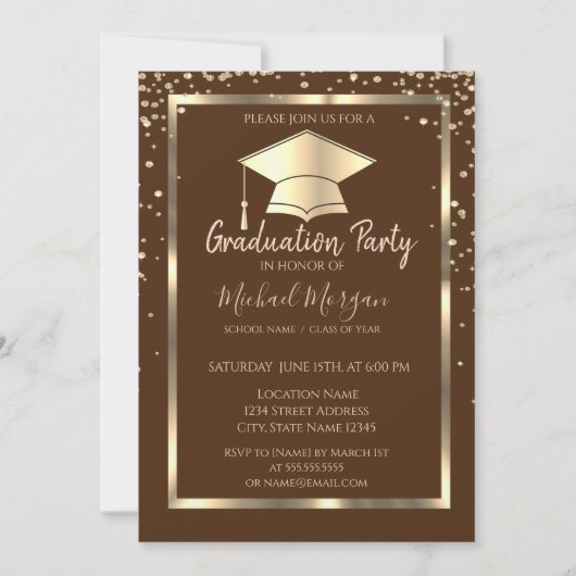 Diamonds Afstudeerder Pet Bruin Afstuderen Kaart (Voorkant)