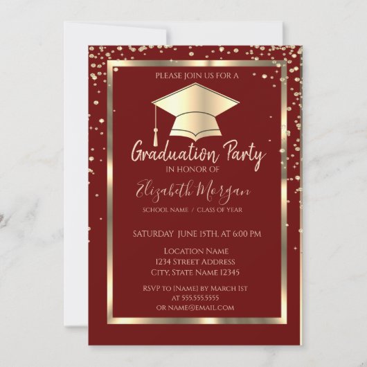 Diamonds Afstudeerder Pet Rood Afstuderen Kaart (Voorkant)