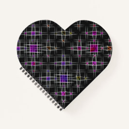 Diamonds and Crosses Heart Shaped Spiral Notitiebo Notitieboek