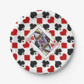 Diamonds and Hearts Queen Party Papieren Bordje (Voorkant)