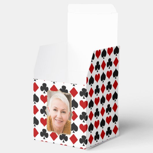 Diamonds and Hearts Vertical Photo Template Bedankdoosjes (Geopend)