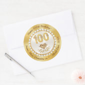 Diamonds and Pearls, Goud, 100e verjaardag Sticker (Envelop)