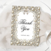 Diamonds and Pearls Vrijgezellenfeest Dank u kaart