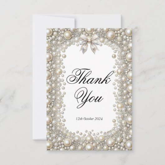 Diamonds and Pearls Vrijgezellenfeest Dank u kaart (Voorkant)