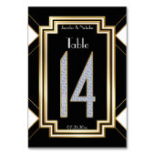 Diamonds Art Deco Trouwtafel nummer veertien Kaart (Achterkant)