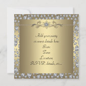 Diamonds Black and Gold All Occasion Party Kaart (Achterkant)