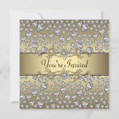 Diamonds Black and Gold All Occasion Party Kaart (Voorkant)