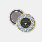 Diamonds Black Dam- Goud 50e bruiloft Jubileum Magneet (Voorkant / Achterkant)