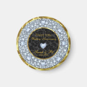 Diamonds Black Dam- Goud 50e bruiloft Jubileum Magneet (Voorkant)