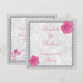 Diamonds Bling Afbeelding Bloemendamask Verlovings Kaart (Voorkant / Achterkant)
