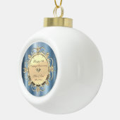Diamonds Blue Metallic 50th Wedding Jubileum Keramische Bal Ornament (Rechts)