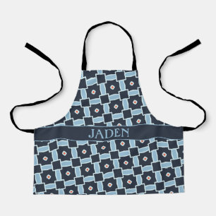 Diamonds Blue Sinaasappel Minimal Pattern Schort