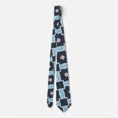 Diamonds Blue Sinaasappel Minimal Pattern Stropdas (Achterkant)