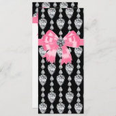 Diamonds Bow Pink Black Party Program Sjabloon (Voorkant / Achterkant)