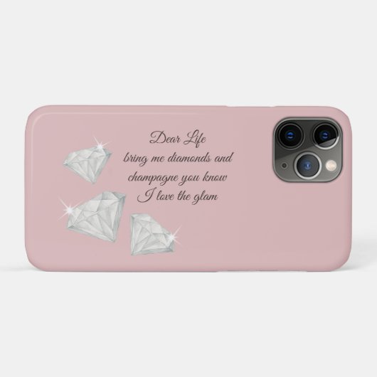 Diamonds & Champagne Citaat – Dear Life Editie Case-Mate iPhone Case (Achterkant (horizontaal))