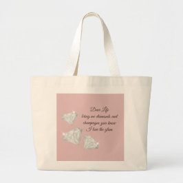 Diamonds & Champagne Citaat – Dear Life Editie Grote Tote Bag