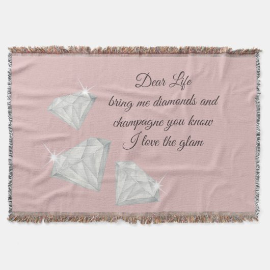 Diamonds & Champagne Quote – Dear Life Edition Deken (Voorkant)