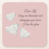Diamonds & Champagne Quote – Dear Life Edition Kartonnen Onderzetters (Voorkant)