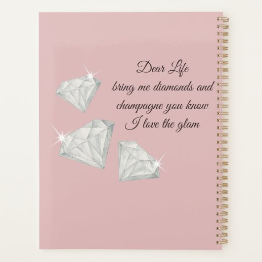 Diamonds & Champagne Quote – Dear Life Edition Planner (Achterkant)