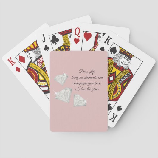 Diamonds & Champagne Quote – Dear Life Edition Pokerkaarten (Achterkant)