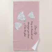 Diamonds & Champagne Quote – Dear Life Edition Strandlaken (Voorkant)