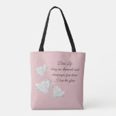 Diamonds & Champagne Quote – Dear Life Edition Tote Bag (Achterkant)