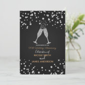 Diamonds Champagne Toast Modern Chic Jubileum Kaart (Staand voorkant)