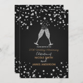 Diamonds Champagne Toast Modern Chic Jubileum Kaart (Voorkant / Achterkant)