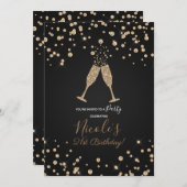 Diamonds Champagne Toast Modern Verjaardagsfeest Kaart (Voorkant / Achterkant)