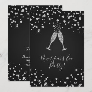 Diamonds Champagne Toast Moderne Jaren Eve Kaart