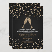 Diamonds Champagne Toast Verloving Kaart (Voorkant / Achterkant)