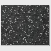 Diamonds Confetti Black White Velvet Elegant Cadeaupapier (Vlak)