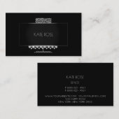Diamonds Crystal Black Silver Cake Designer Visitekaartje (Voorkant / Achterkant)