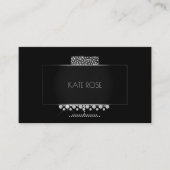 Diamonds Crystal Black Silver Cake Designer Visitekaartje (Voorkant)