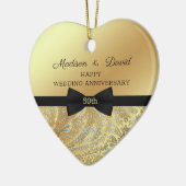 Diamonds Damask Wedding Jubileum Keramisch Ornament (Links)