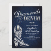 Diamonds Denim Western Verjaardag Kaart (Voorkant)