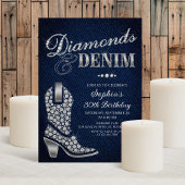 Diamonds Denim Western Verjaardag Kaart