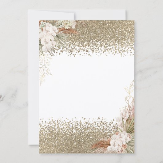  Diamonds Eiffel Tower Bow Flowers Bridal Shower  Kaart (Achterkant)