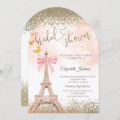  Diamonds Eiffel Tower Butterfly Bridal Shower  Kaart (Voorkant / Achterkant)