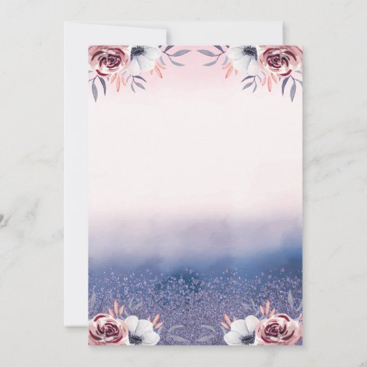 Diamonds, Eiffel Tower Ombre Rozen Quinceanera Kaart (Achterkant)