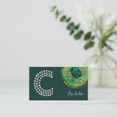 Diamonds Emerald Agaat Initiaal C Letter Monogram Visitekaartje (Staand voorkant)