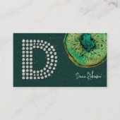 Diamonds Emerald Agaat Initiaal D Letter Monogram Visitekaartje (Voorkant)