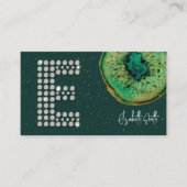 Diamonds Emerald Agaat Initiaal E Letter Monogram Visitekaartje (Voorkant)