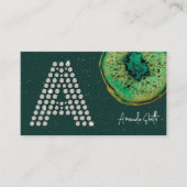 Diamonds Emerald Agaat Initiaal Een Letter Monogra Visitekaartje (Voorkant)