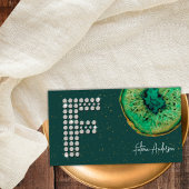 Diamonds Emerald Agaat Initiaal F Letter Monogram Visitekaartje