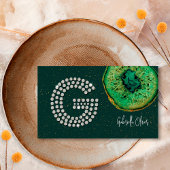 Diamonds Emerald Agaat Initiaal G Letter Monogram Visitekaartje