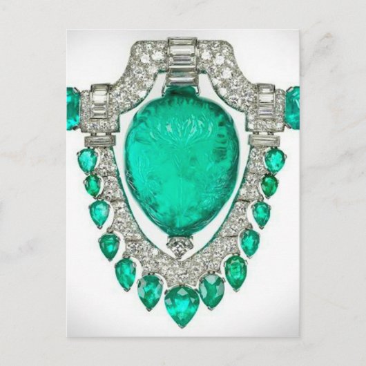 Diamonds Emeralds Costume Jewelry Brooch Briefkaart (Voorkant)