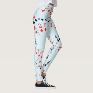 Diamonds en Clubs pokerkaarten, dames Leggings. Leggings