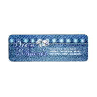 Diamonds en Denim Party Adresetiketten